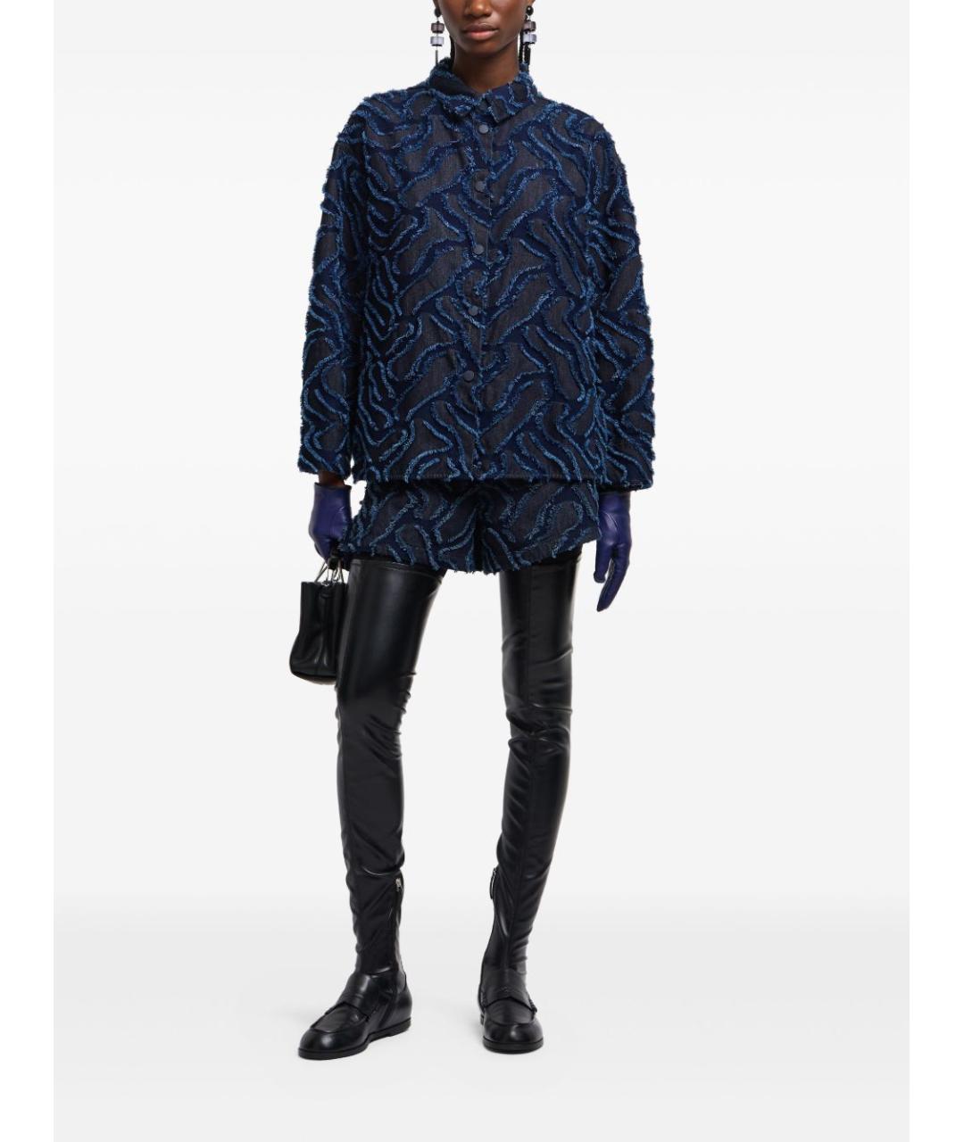 EMPORIO ARMANI Синее хлопковое пальто, фото 2