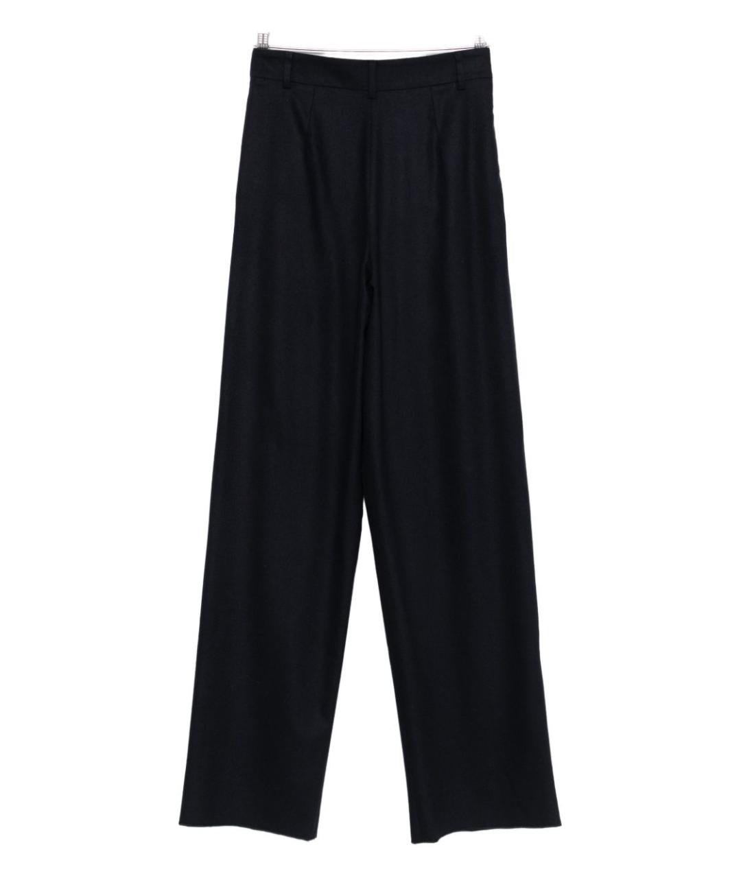 EMPORIO ARMANI Темно-синие шерстяные прямые брюки, фото 3