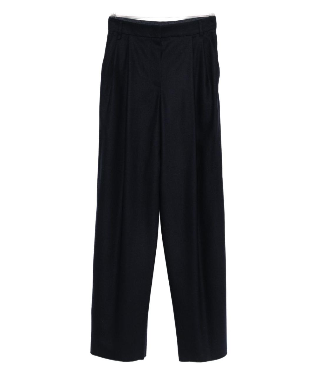 EMPORIO ARMANI Темно-синие шерстяные прямые брюки, фото 1