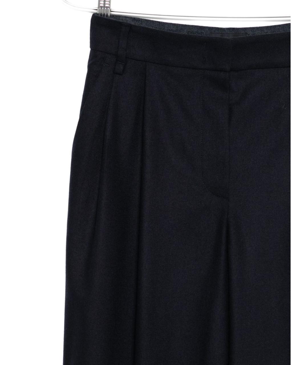 EMPORIO ARMANI Темно-синие шерстяные прямые брюки, фото 2