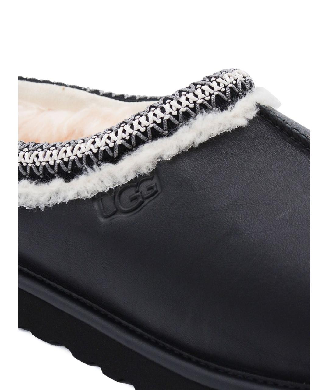 UGG AUSTRALIA Черные кожаные слипоны, фото 5