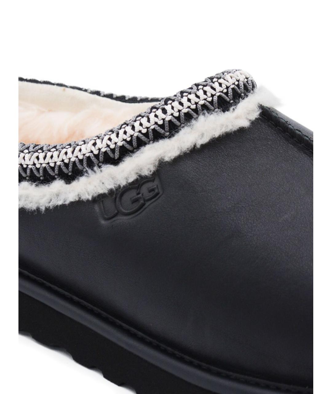 UGG AUSTRALIA Черные кожаные слипоны, фото 3