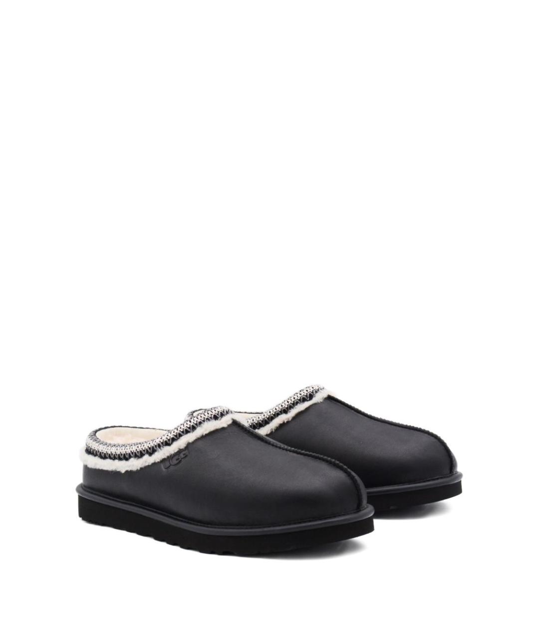 UGG AUSTRALIA Черные кожаные слипоны, фото 2
