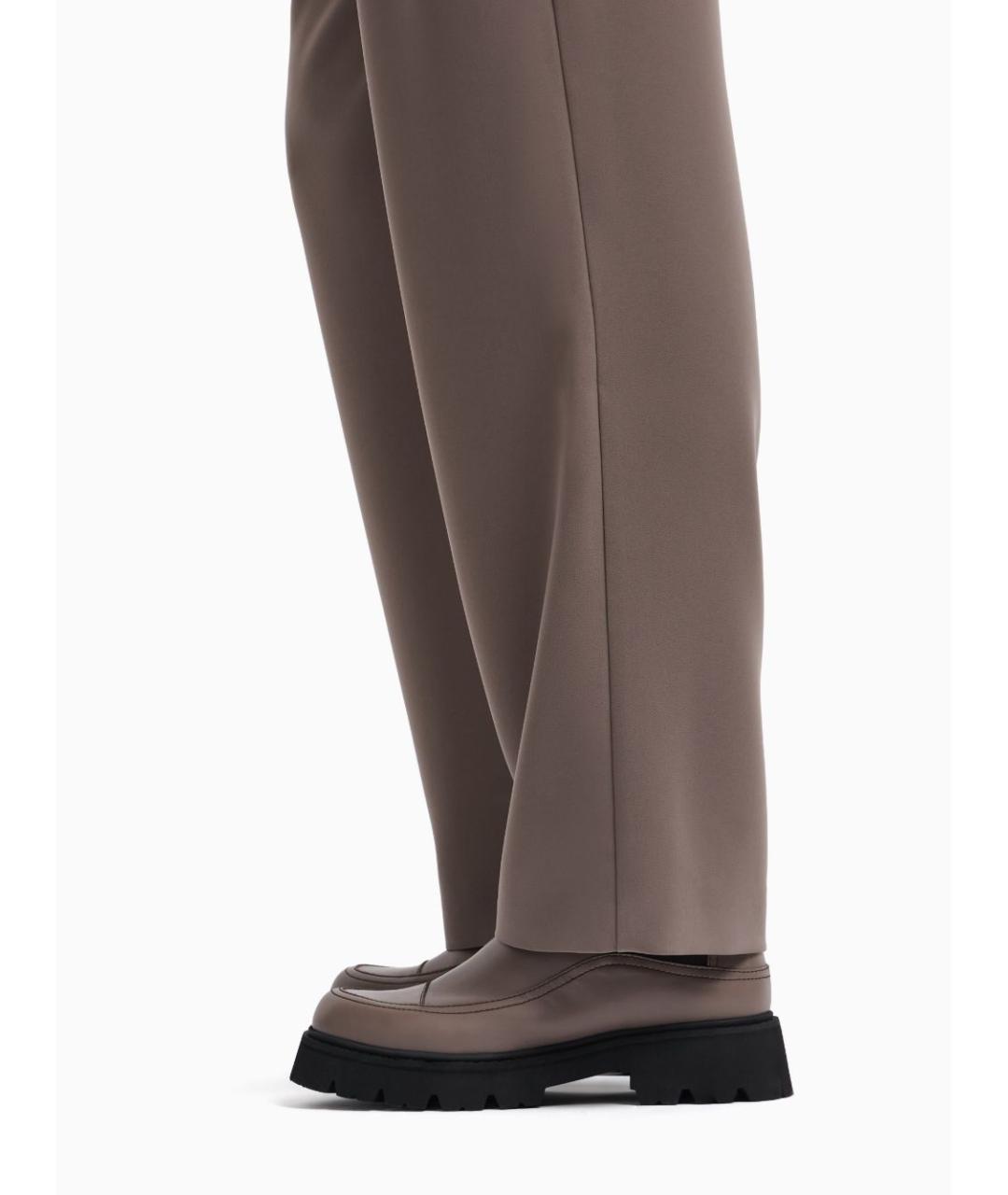 EMPORIO ARMANI Серые полиэстеровые прямые брюки, фото 5