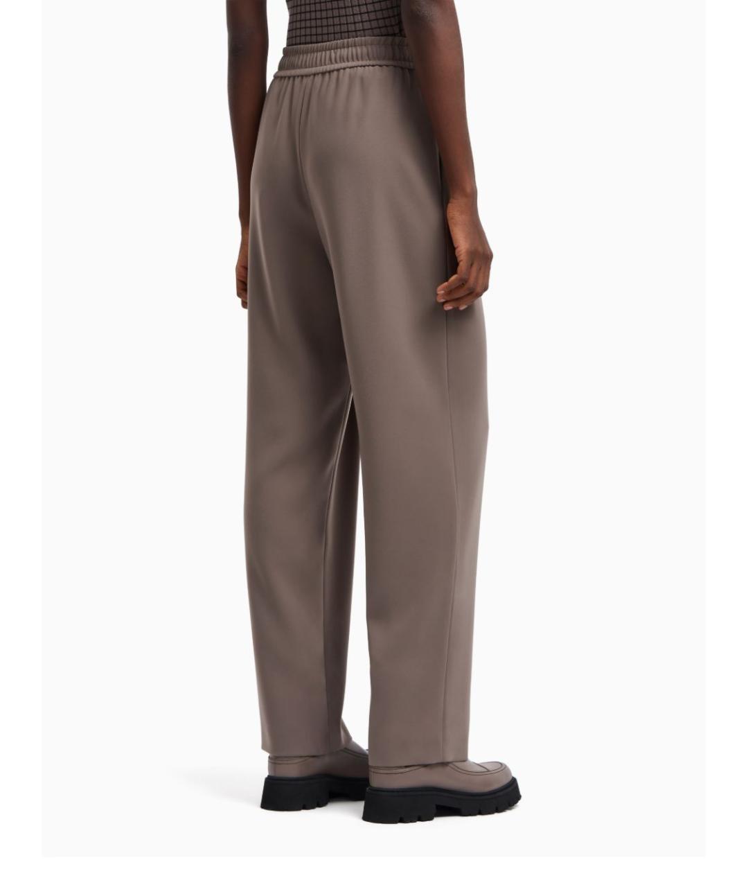 EMPORIO ARMANI Серые полиэстеровые прямые брюки, фото 4