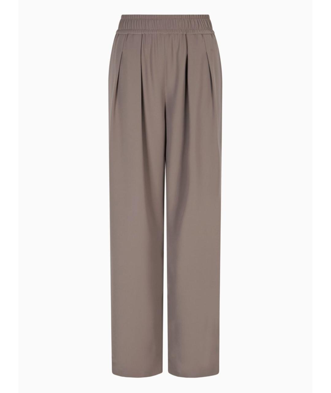 EMPORIO ARMANI Серые полиэстеровые прямые брюки, фото 1