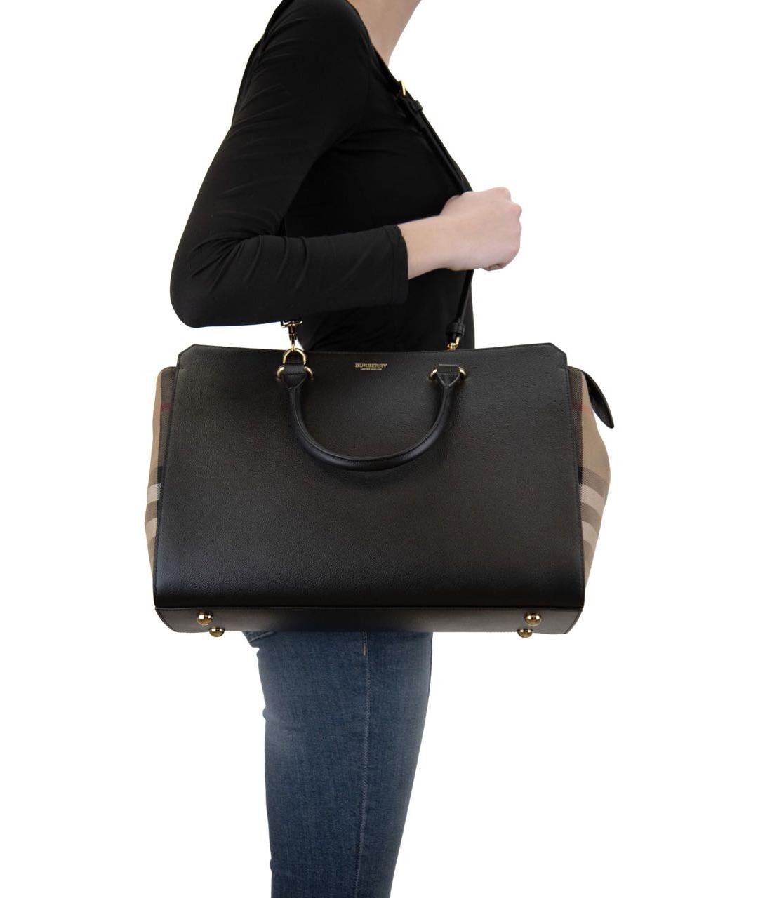 BURBERRY Черная кожаная сумка через плечо, фото 4