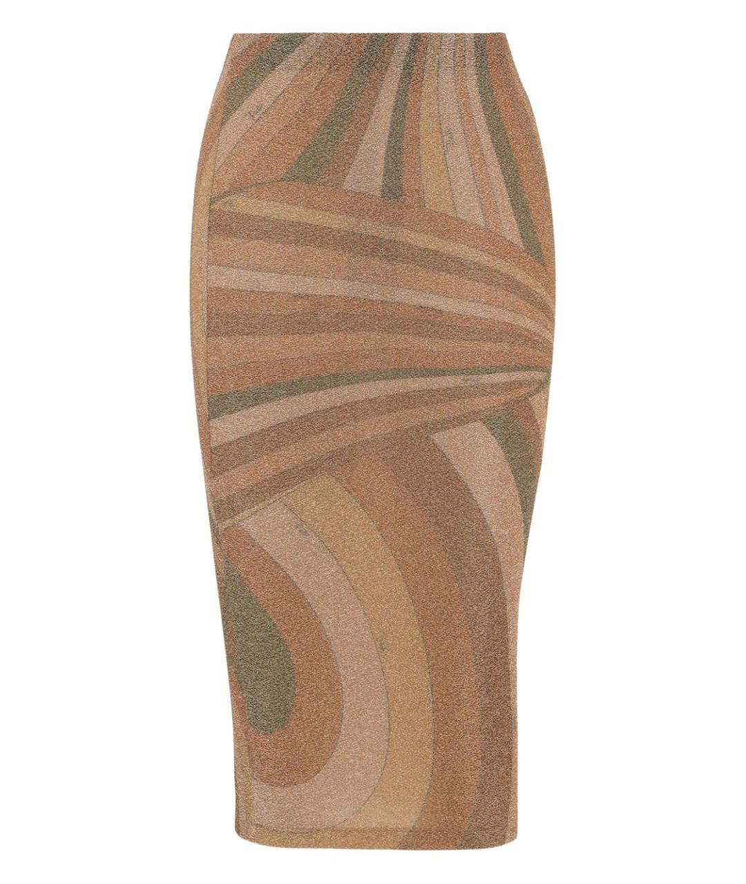 PUCCI Золотая юбка миди, фото 1