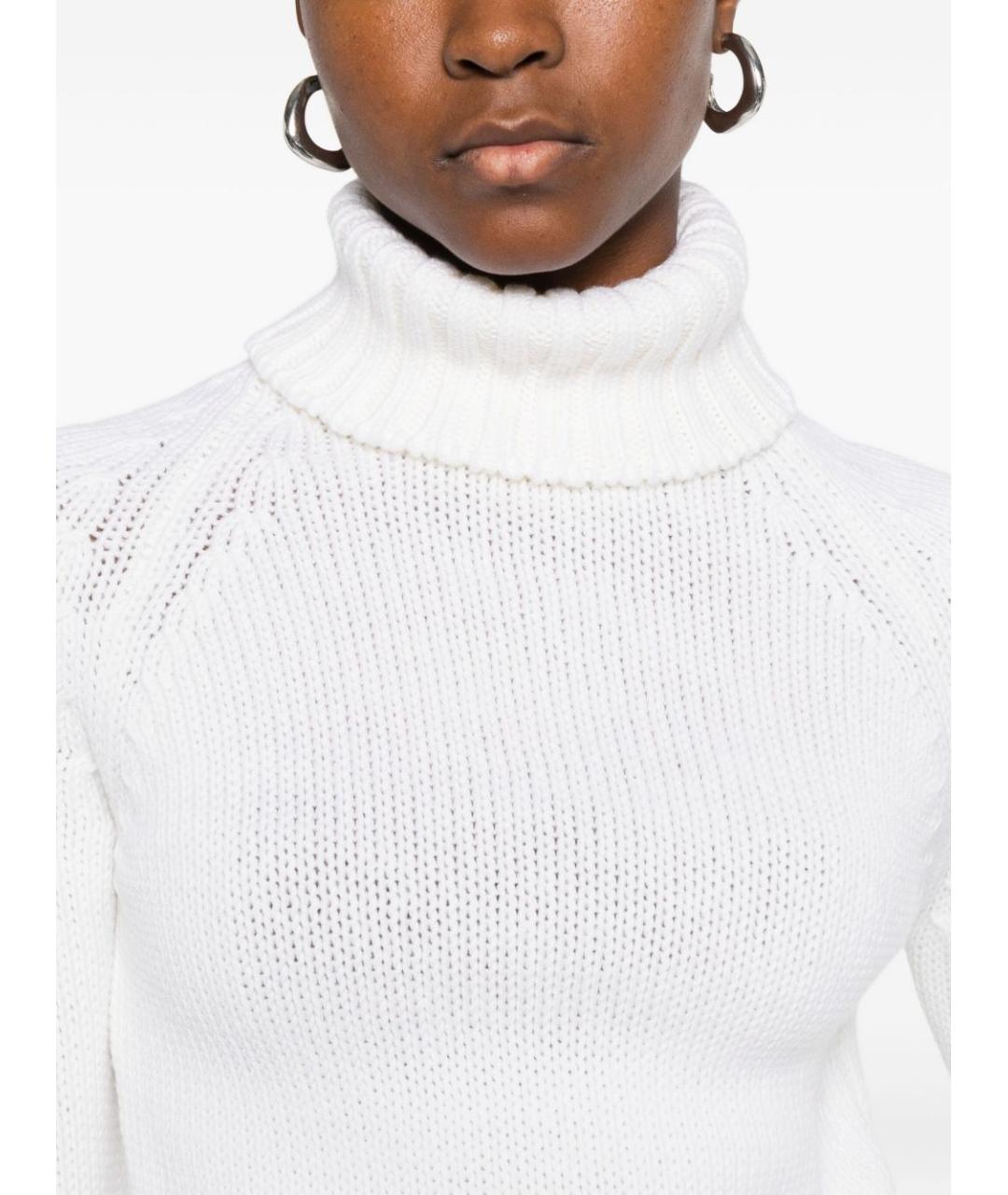 BASE Белый шерстяной джемпер / свитер, фото 4