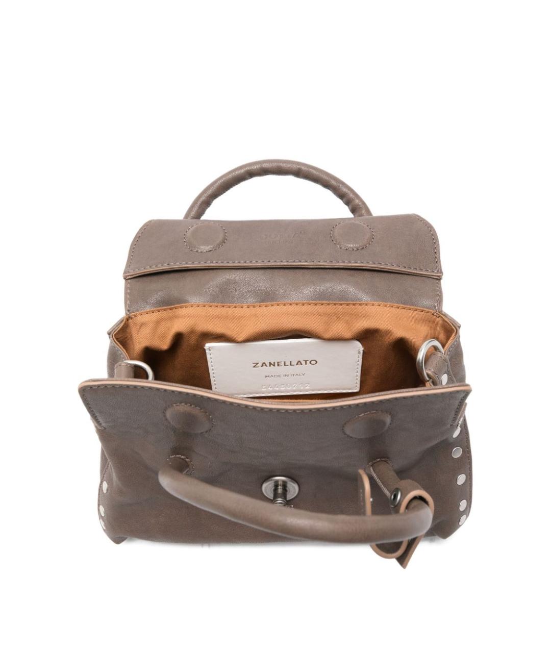 ZANELLATO Серая кожаная сумка тоут, фото 4