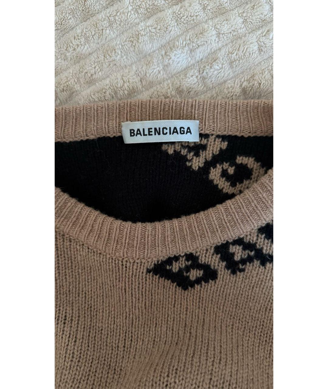 BALENCIAGA Коричневый шерстяной джемпер / свитер, фото 4