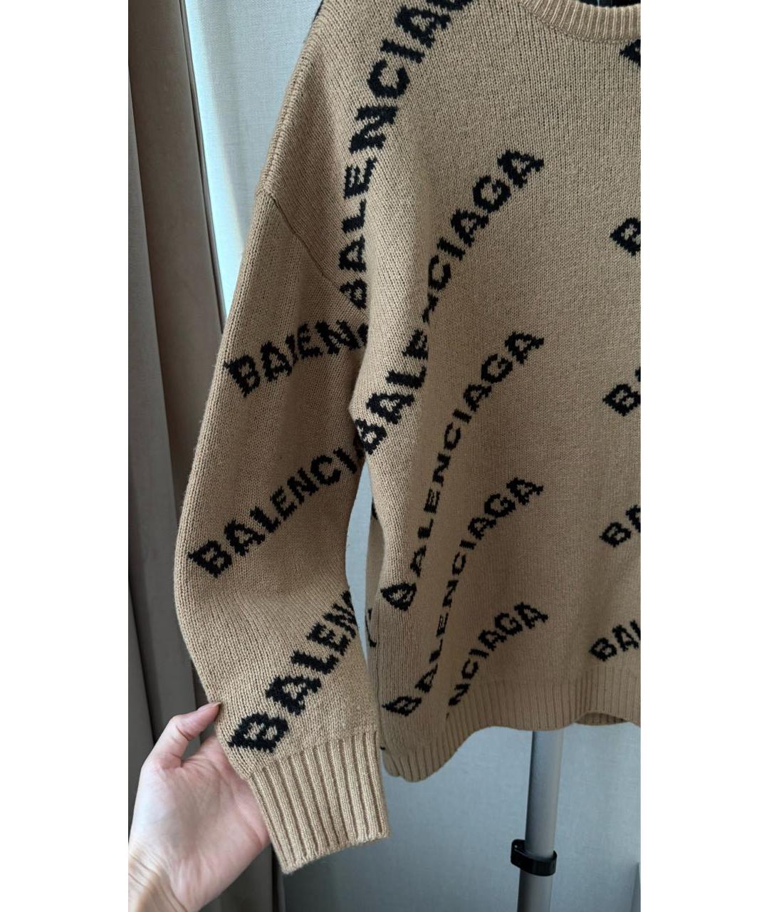BALENCIAGA Коричневый шерстяной джемпер / свитер, фото 6