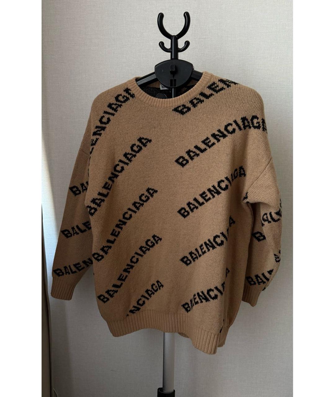 BALENCIAGA Коричневый шерстяной джемпер / свитер, фото 3