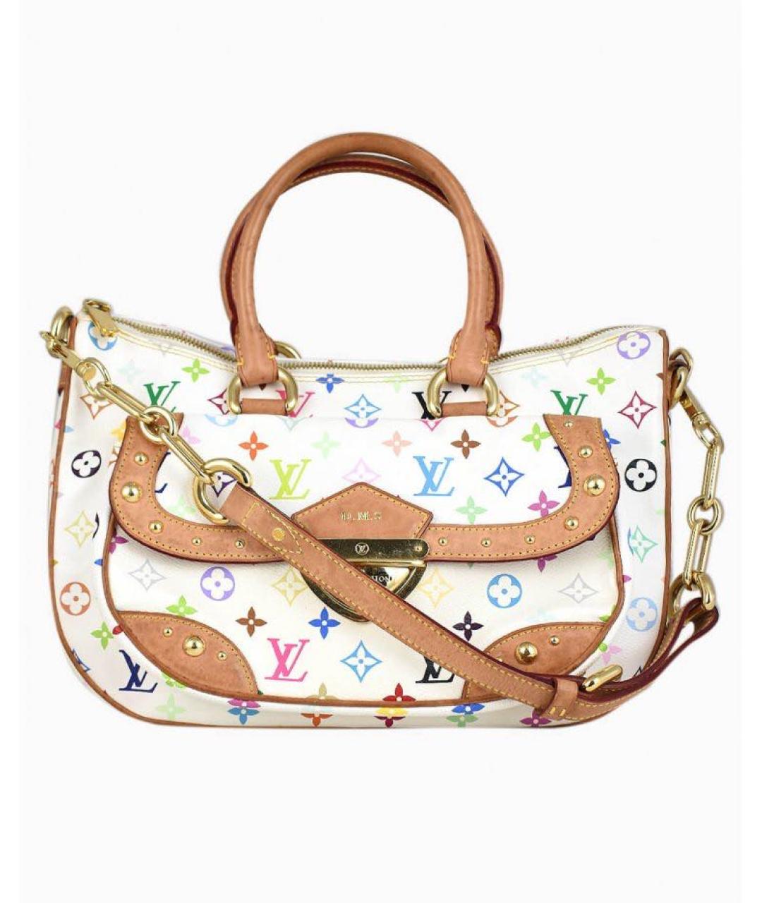 LOUIS VUITTON Белая кожаная сумка с короткими ручками, фото 5