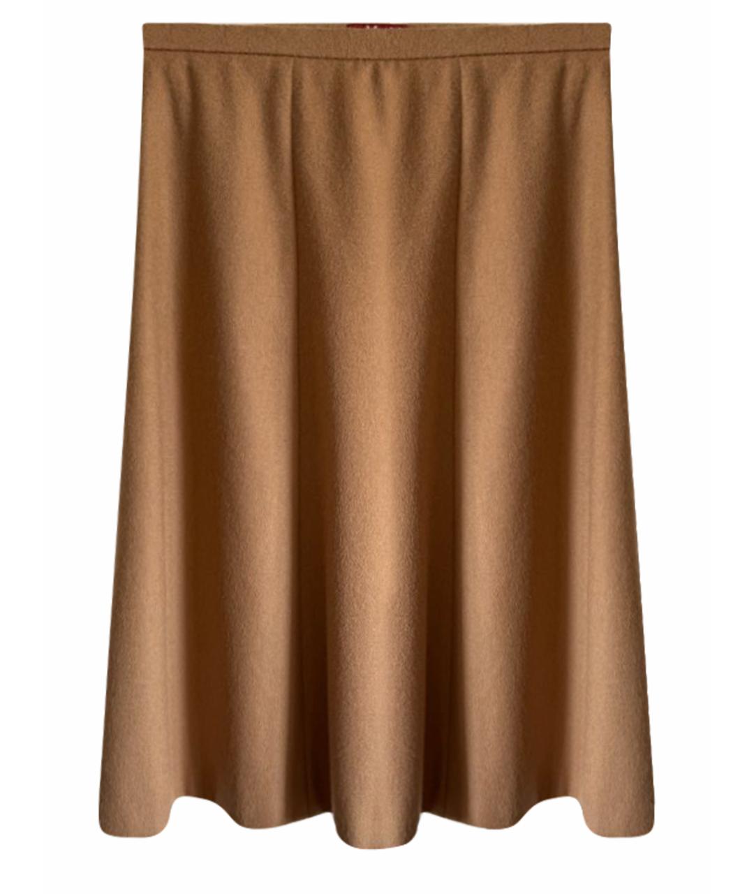 MAX MARA STUDIO Коричневая шерстяная юбка миди, фото 1