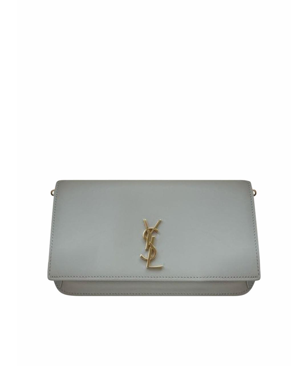 SAINT LAURENT Белая кожаная сумка через плечо, фото 1