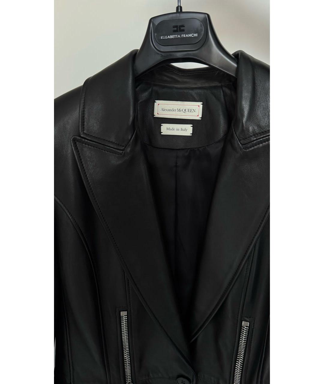 MCQ ALEXANDER MCQUEEN Черный кожаный жакет/пиджак, фото 3