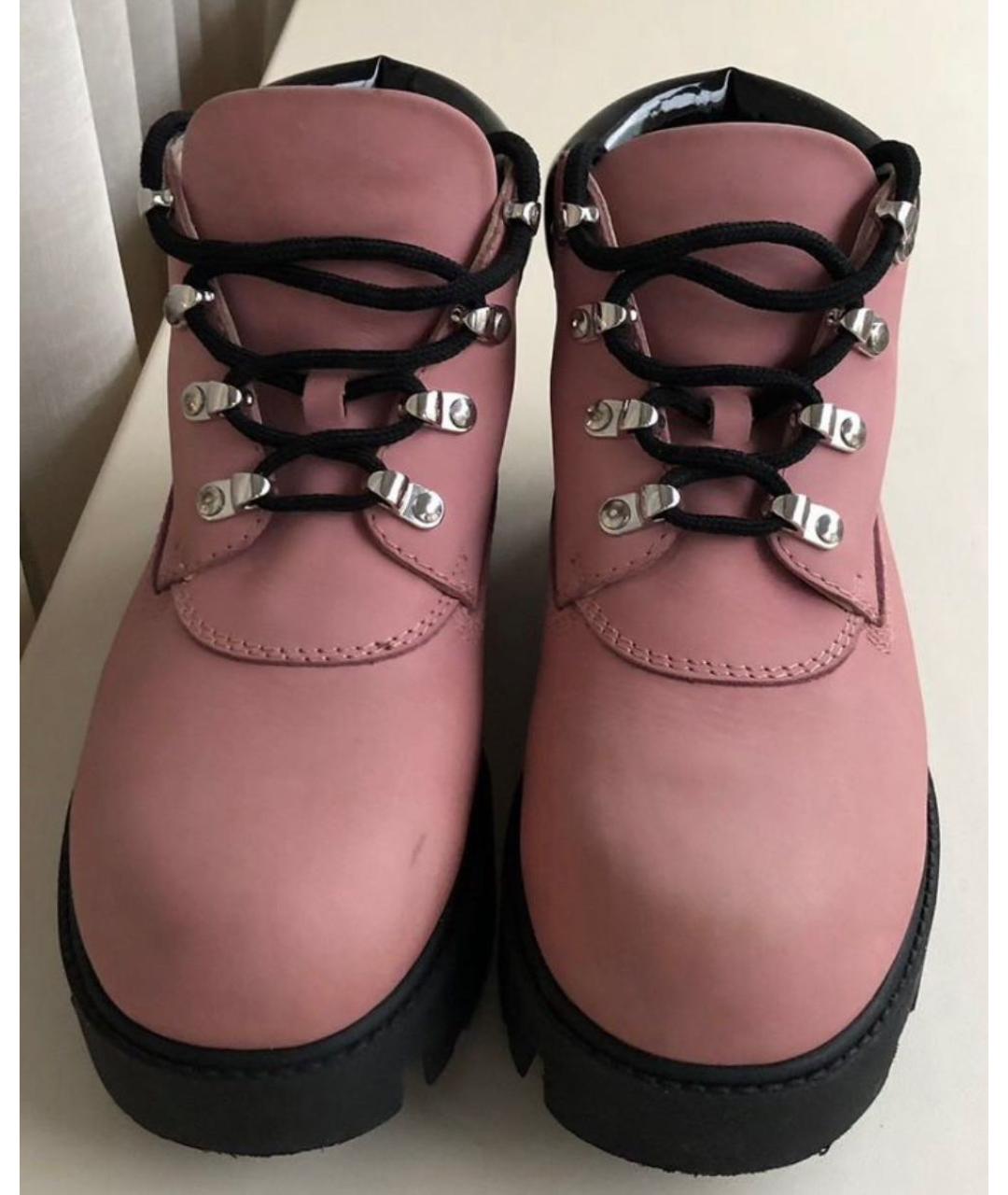 ACNE STUDIOS Розовые нубуковые ботинки, фото 2