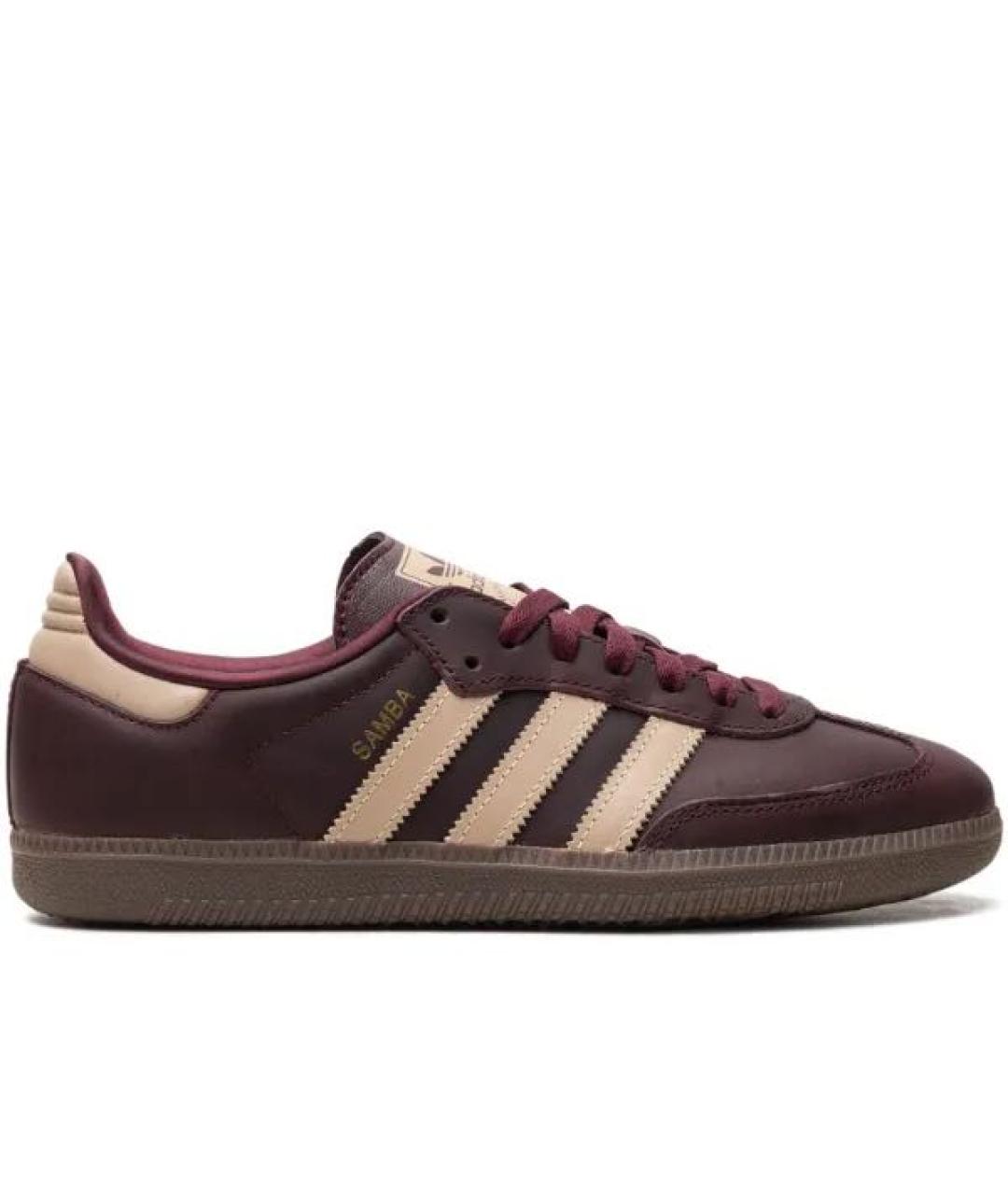 ADIDAS Бордовые кожаные кроссовки, фото 9