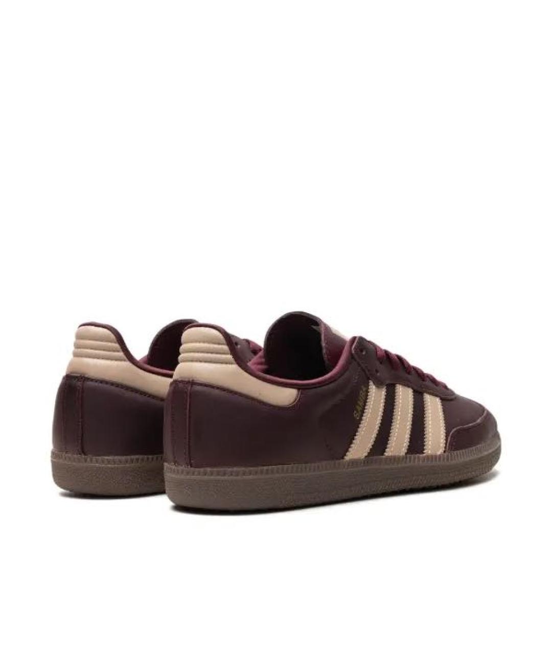 ADIDAS Бордовые кожаные кроссовки, фото 3