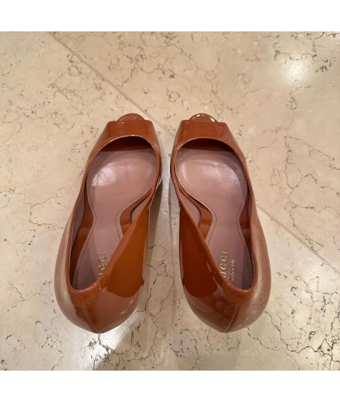 GUCCI Коралловые туфли из лакированной кожи, фото 3