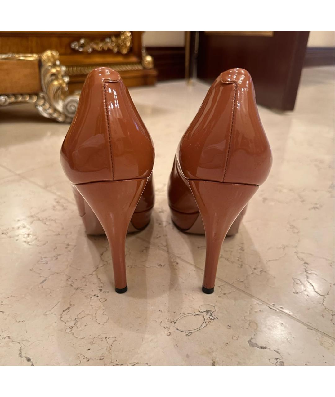 GUCCI Коралловые туфли из лакированной кожи, фото 4