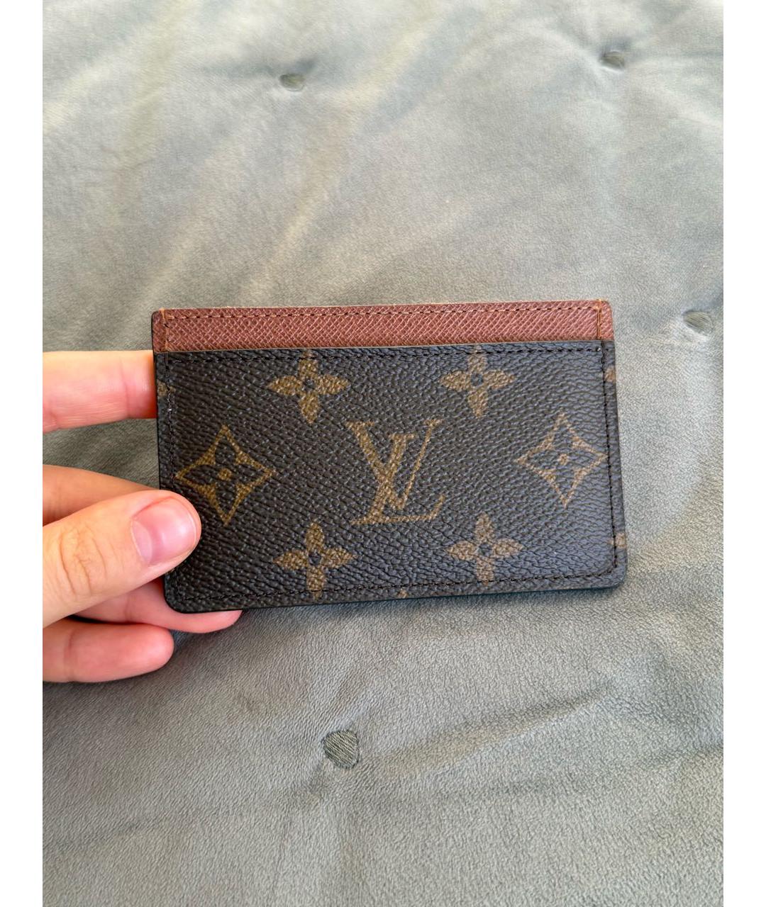 LOUIS VUITTON Коричневый кожаный кардхолдер, фото 3