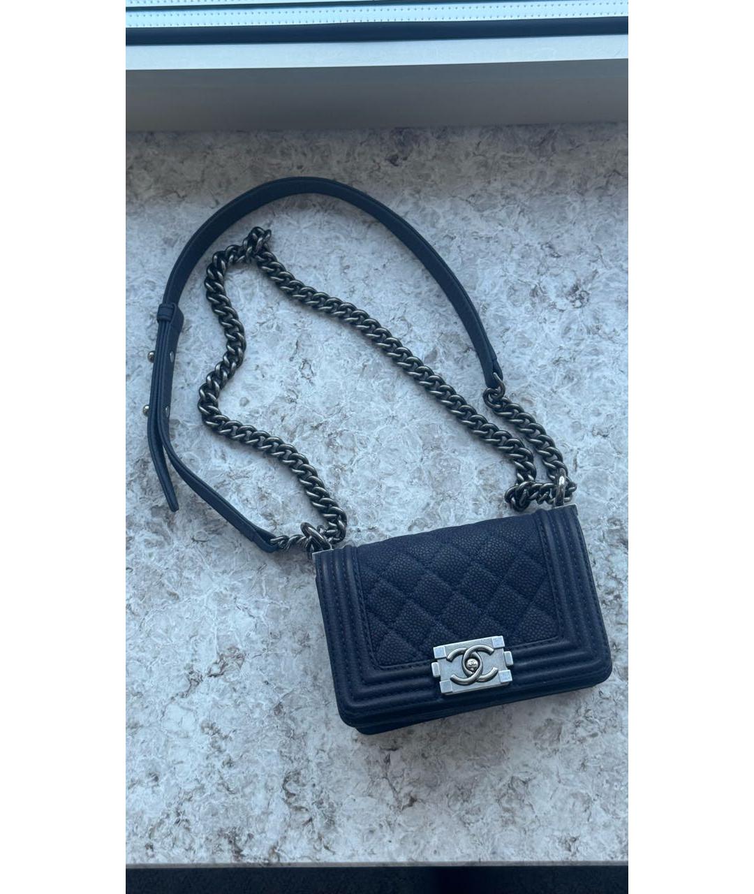 CHANEL Темно-синяя замшевая сумка через плечо, фото 8