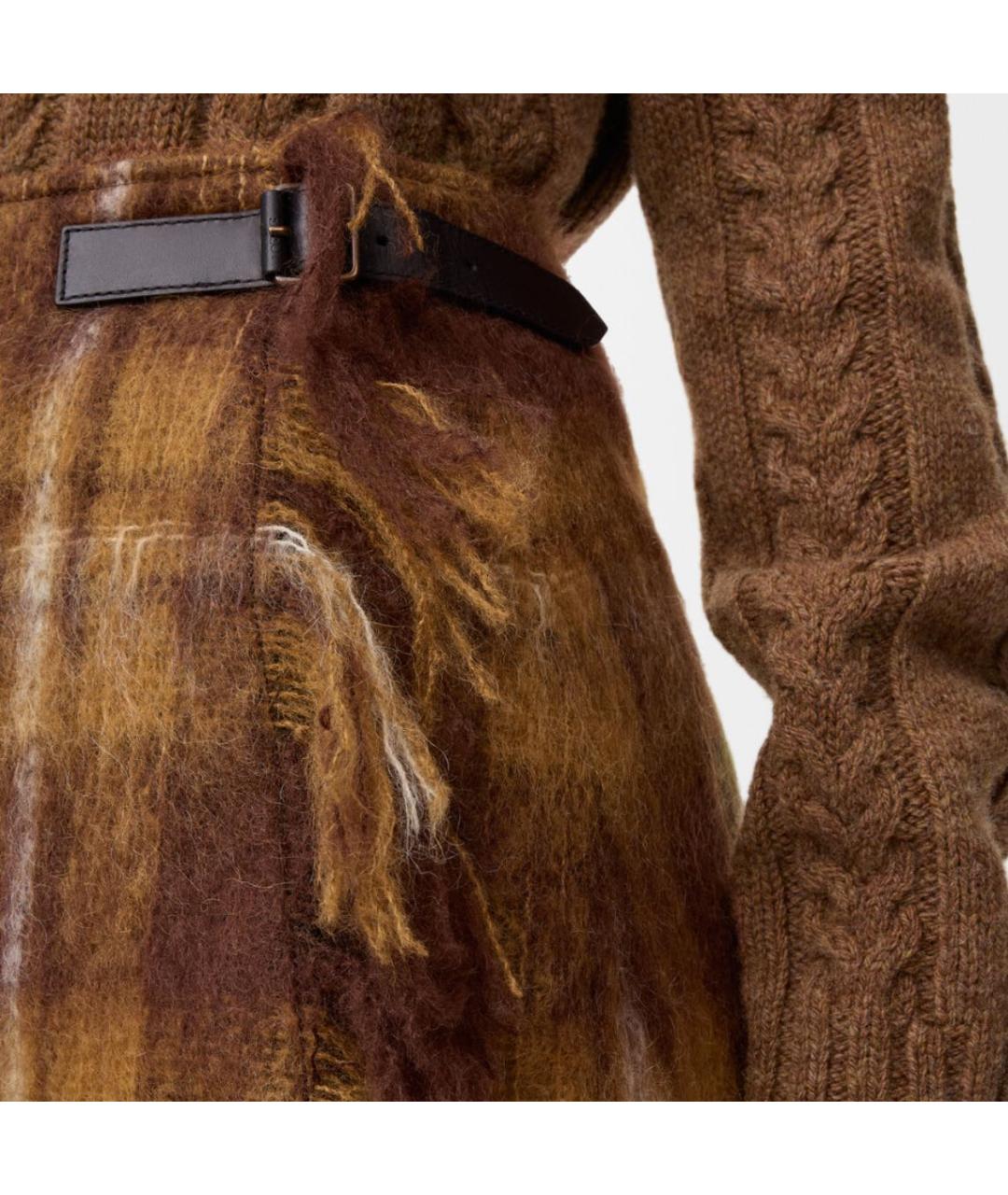 LOEWE Желтая шерстяная юбка мини, фото 5