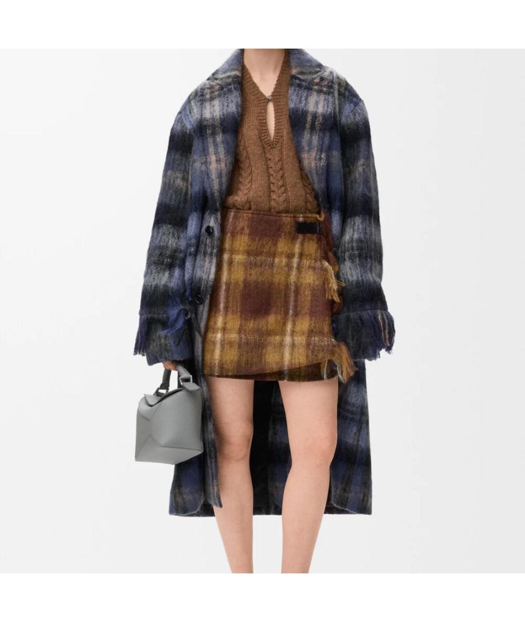 LOEWE Желтая шерстяная юбка мини, фото 2