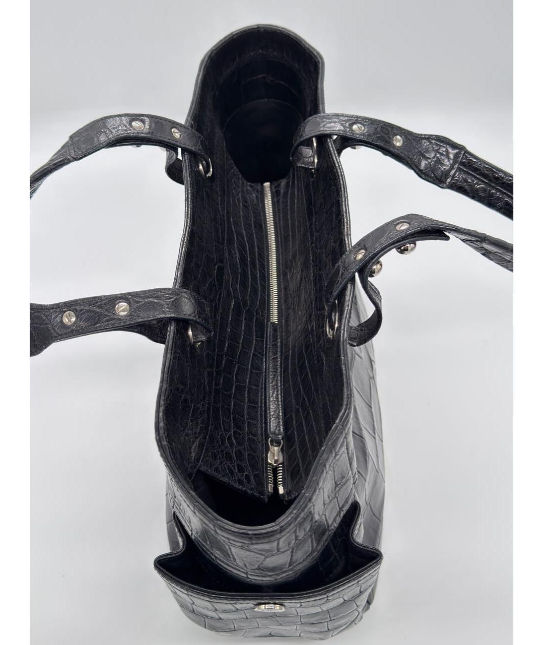 CHANEL Черная сумка тоут из экзотической кожи, фото 5