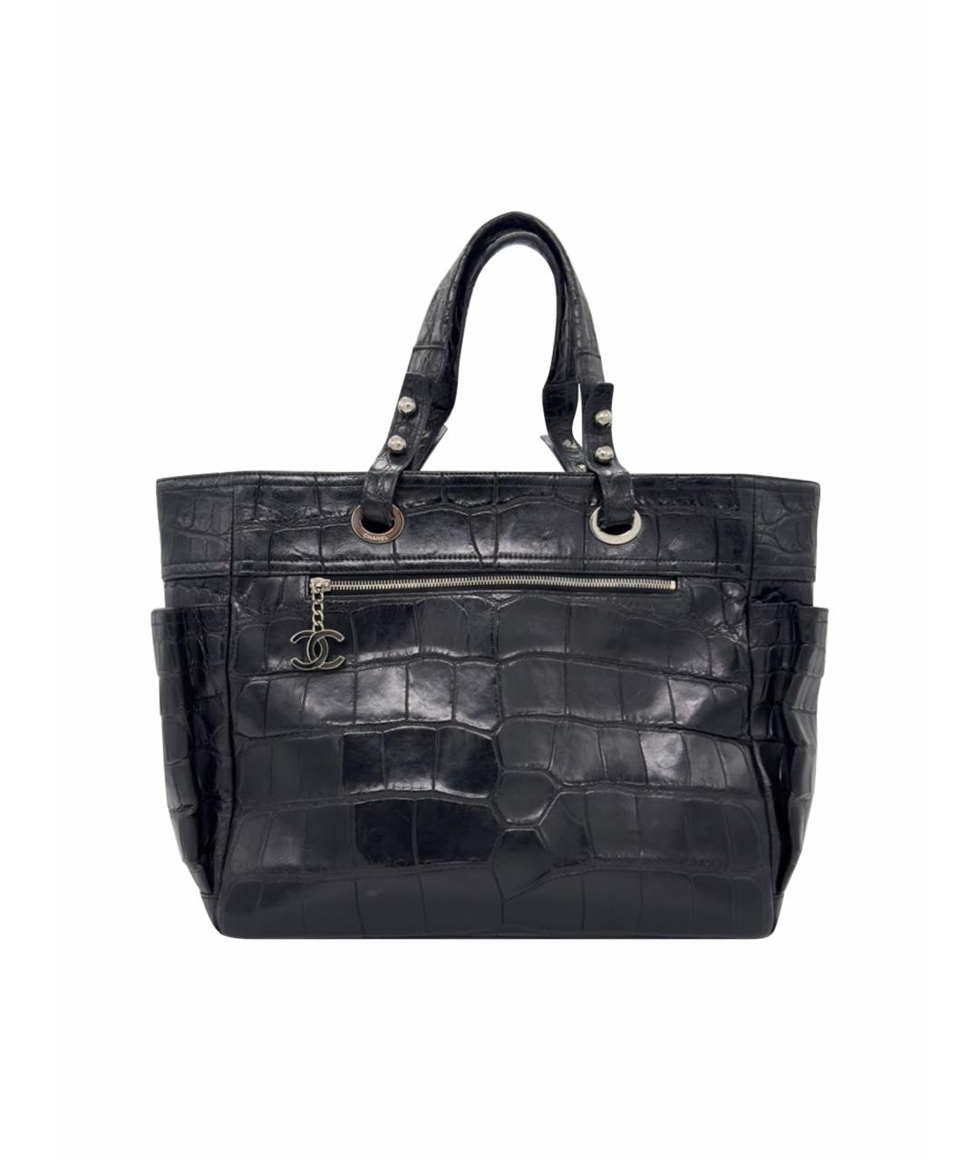 CHANEL Черная сумка тоут из экзотической кожи, фото 1