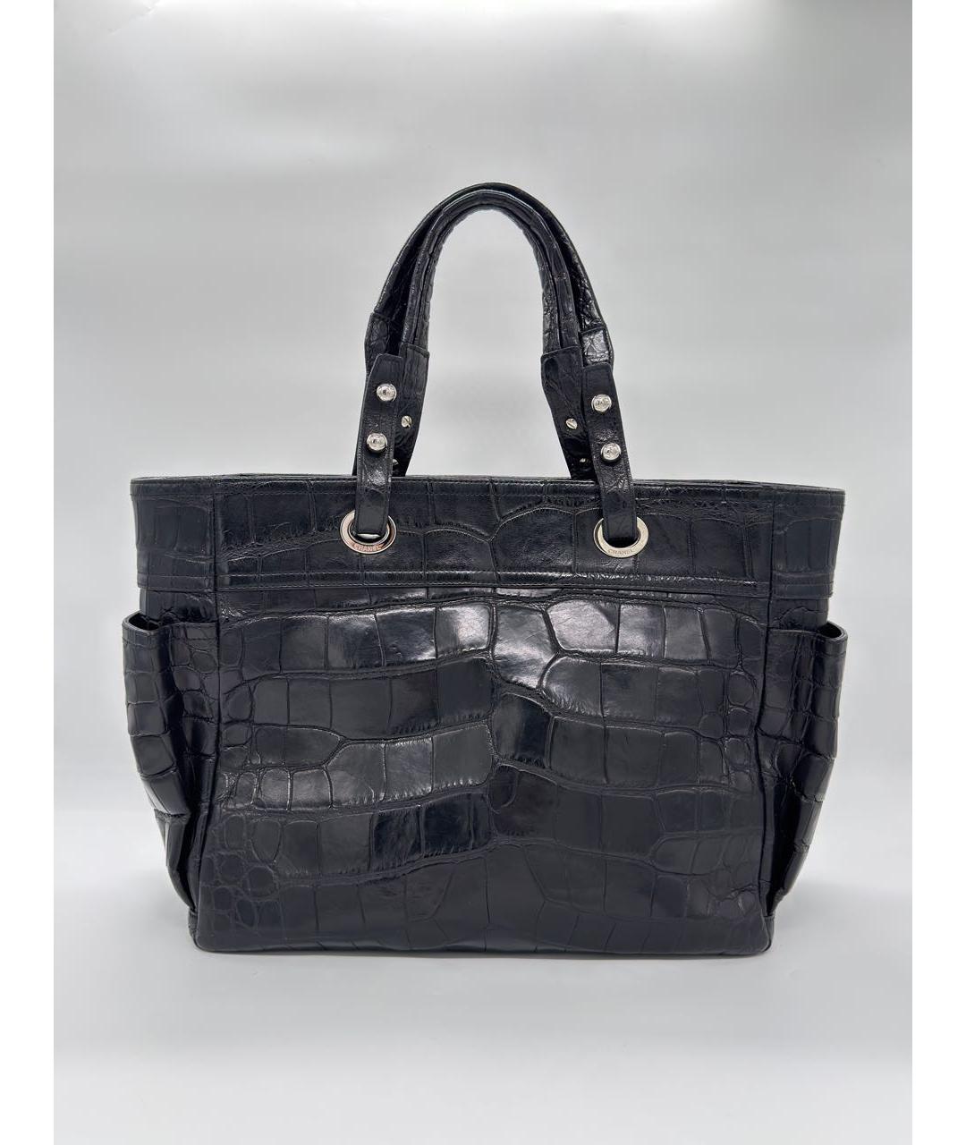 CHANEL Черная сумка тоут из экзотической кожи, фото 2
