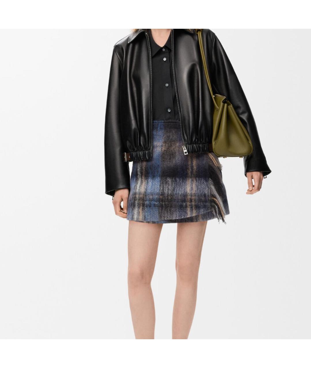 LOEWE Синяя шерстяная юбка мини, фото 2