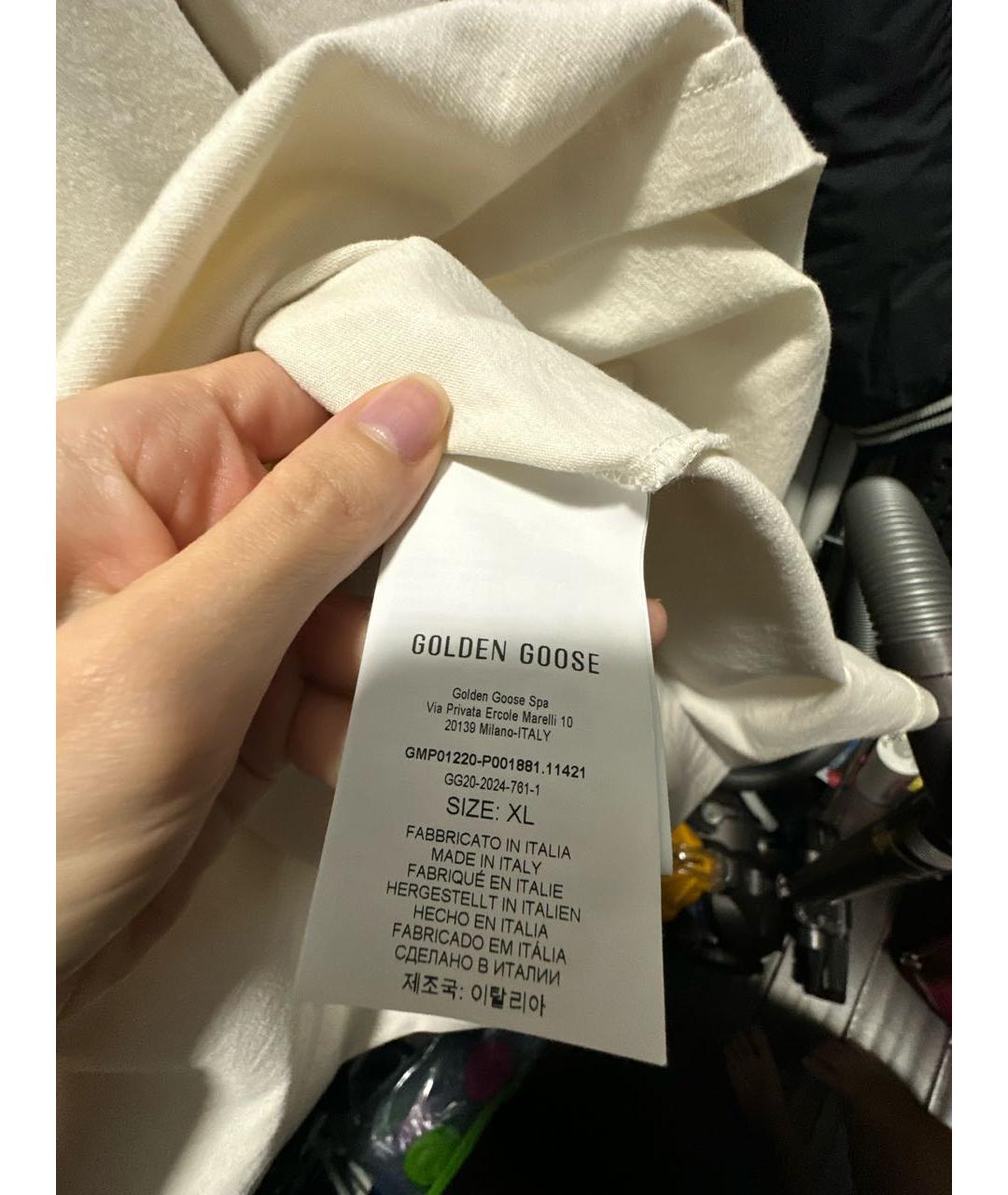 GOLDEN GOOSE DELUXE BRAND Бежевая хлопковая футболка, фото 7