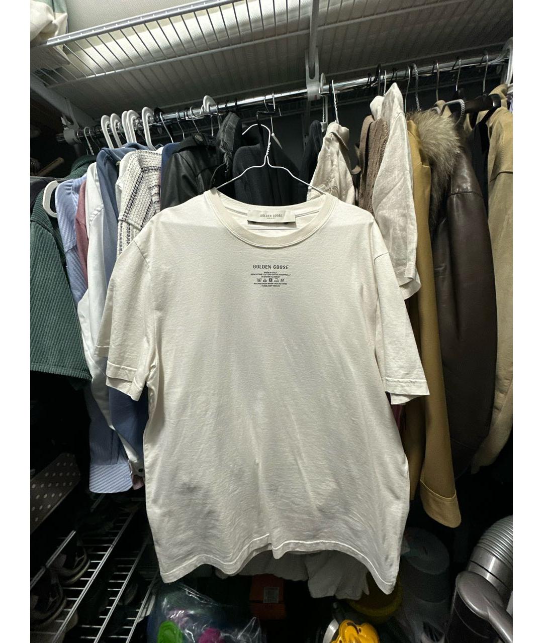 GOLDEN GOOSE DELUXE BRAND Бежевая хлопковая футболка, фото 8