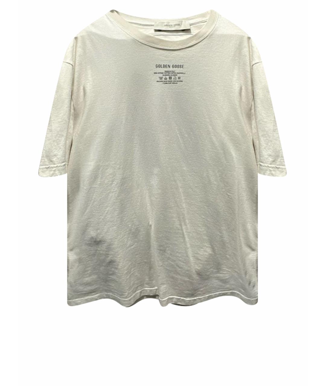 GOLDEN GOOSE DELUXE BRAND Бежевая хлопковая футболка, фото 1