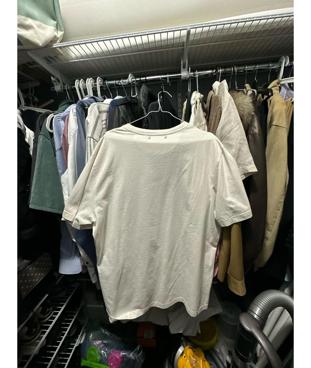 GOLDEN GOOSE DELUXE BRAND Бежевая хлопковая футболка, фото 2