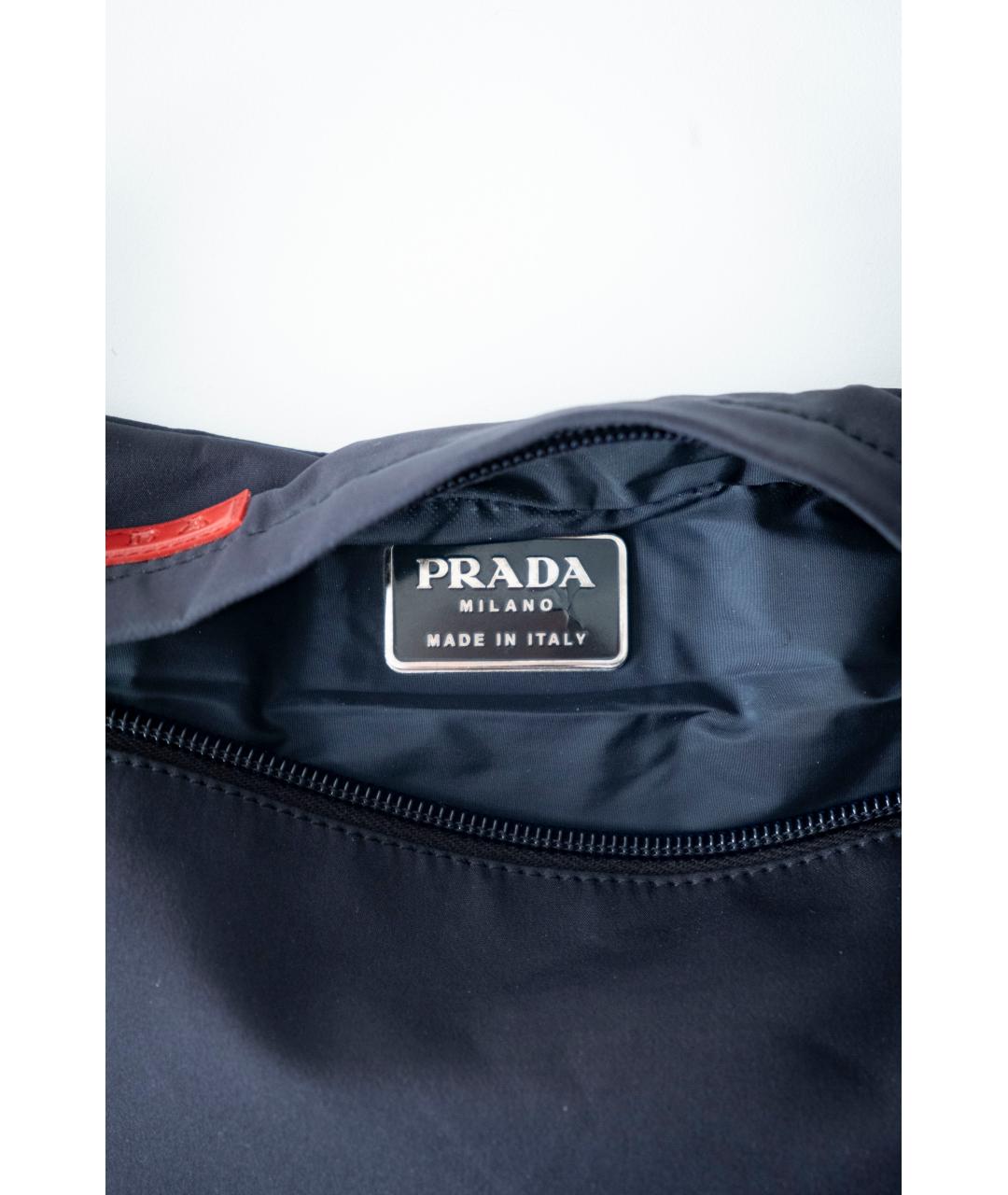PRADA Темно-синяя синтетическая сумка через плечо, фото 6