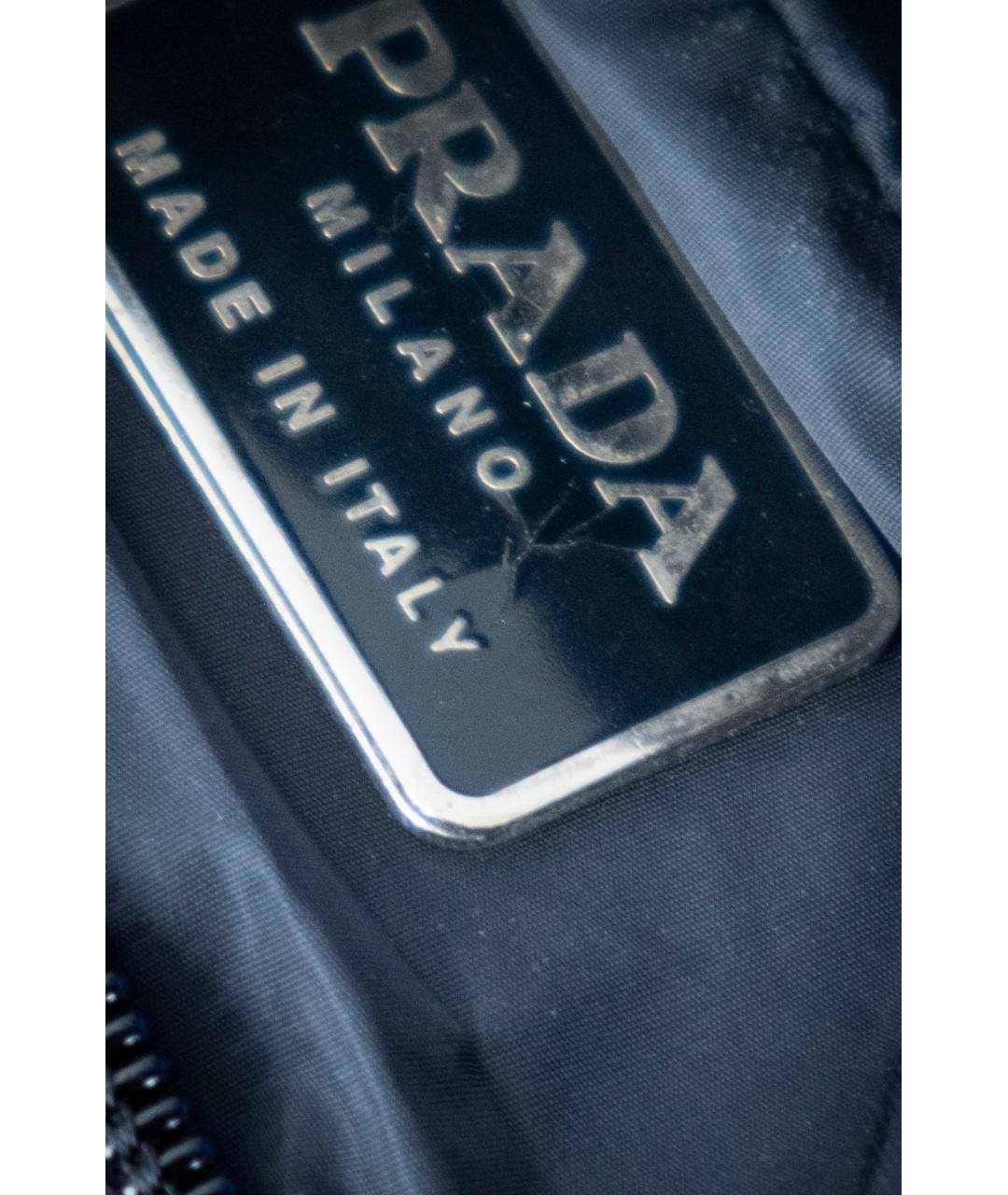 PRADA Темно-синяя синтетическая сумка через плечо, фото 7