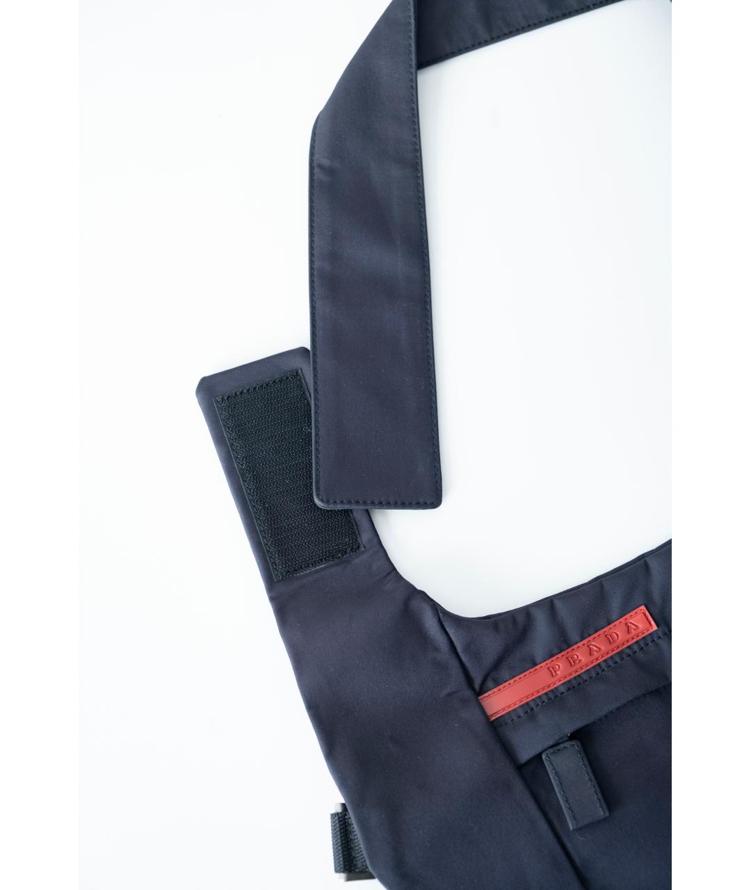 PRADA Темно-синяя синтетическая сумка через плечо, фото 5