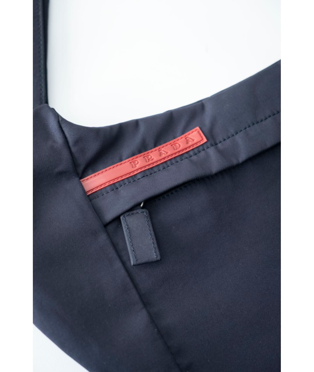 PRADA Темно-синяя синтетическая сумка через плечо, фото 2