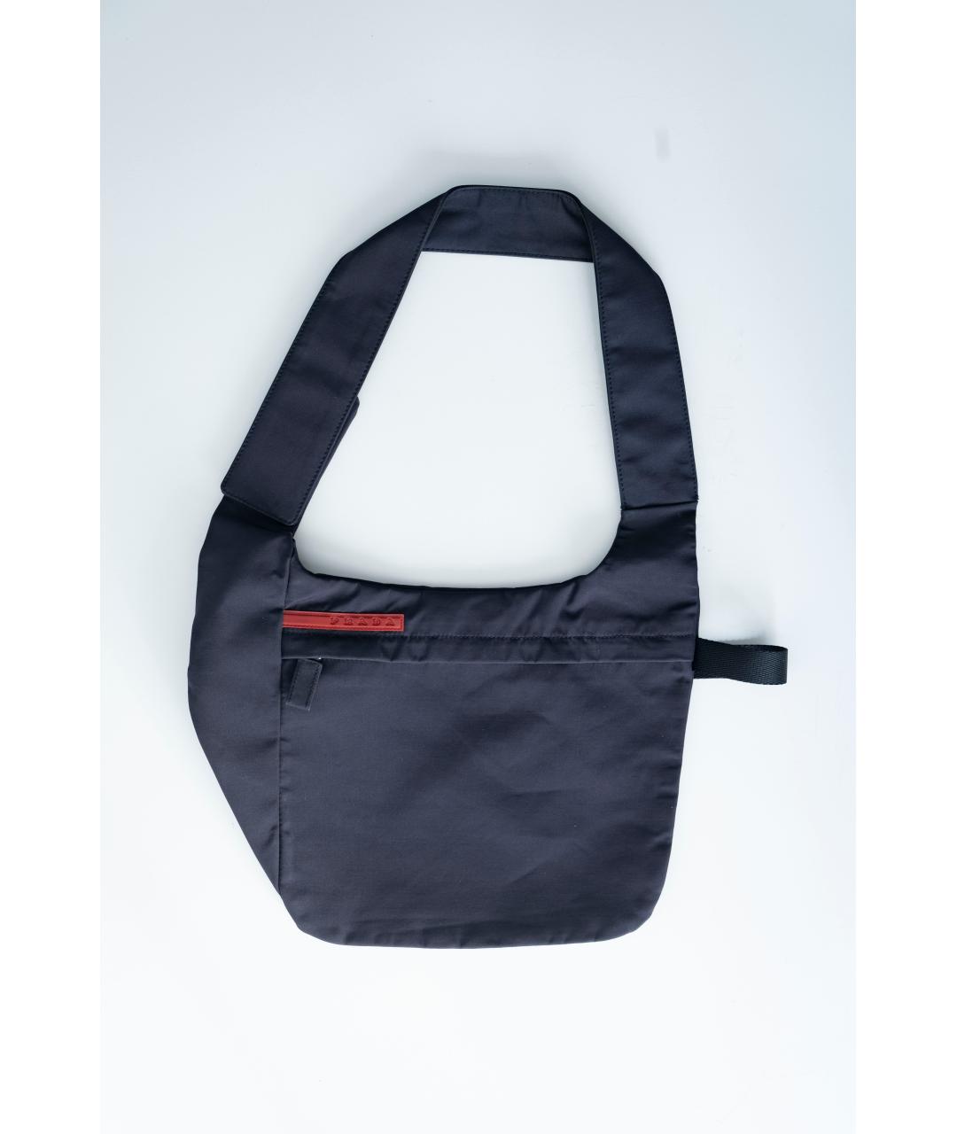 PRADA Темно-синяя синтетическая сумка через плечо, фото 8