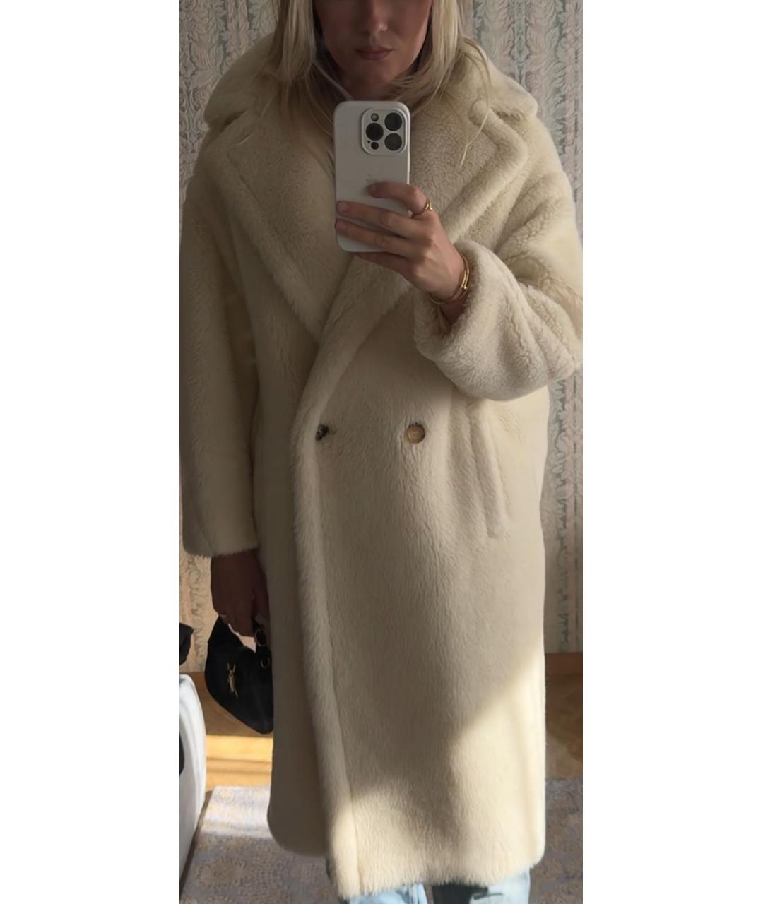 MAX MARA Белая шерстяная шуба, фото 6