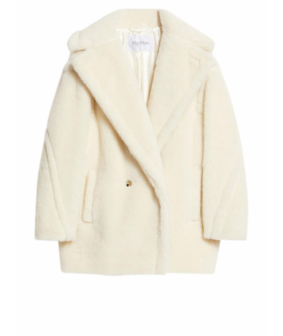 MAX MARA Белая шерстяная шуба, фото 1