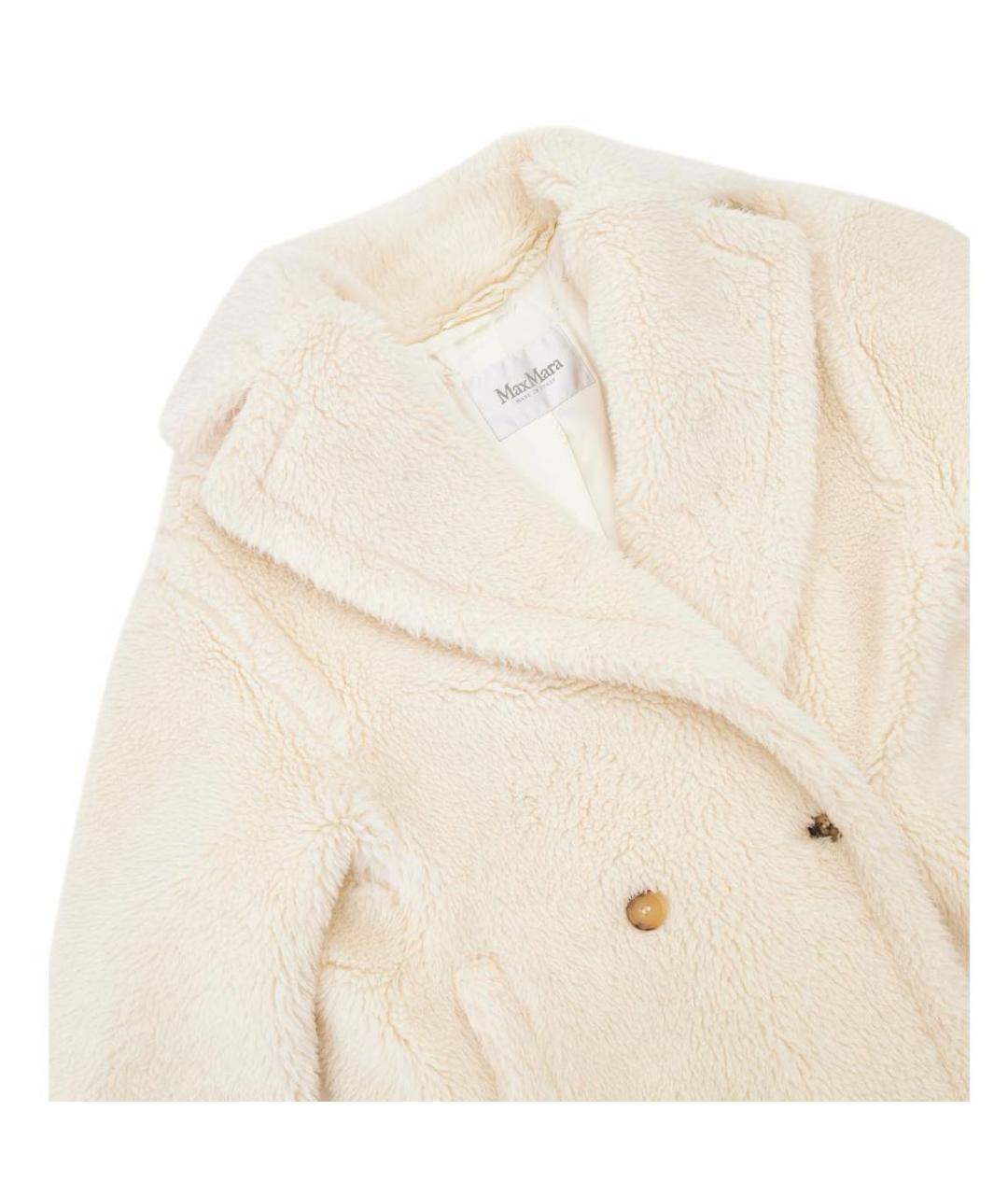 MAX MARA Белая шерстяная шуба, фото 7
