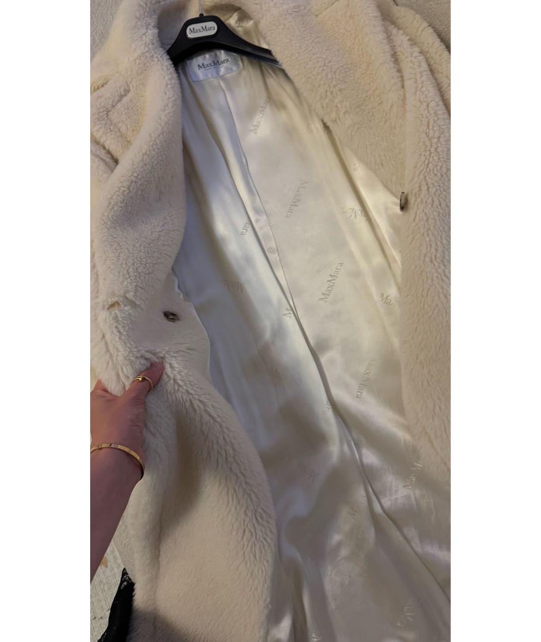 MAX MARA Белая шерстяная шуба, фото 4