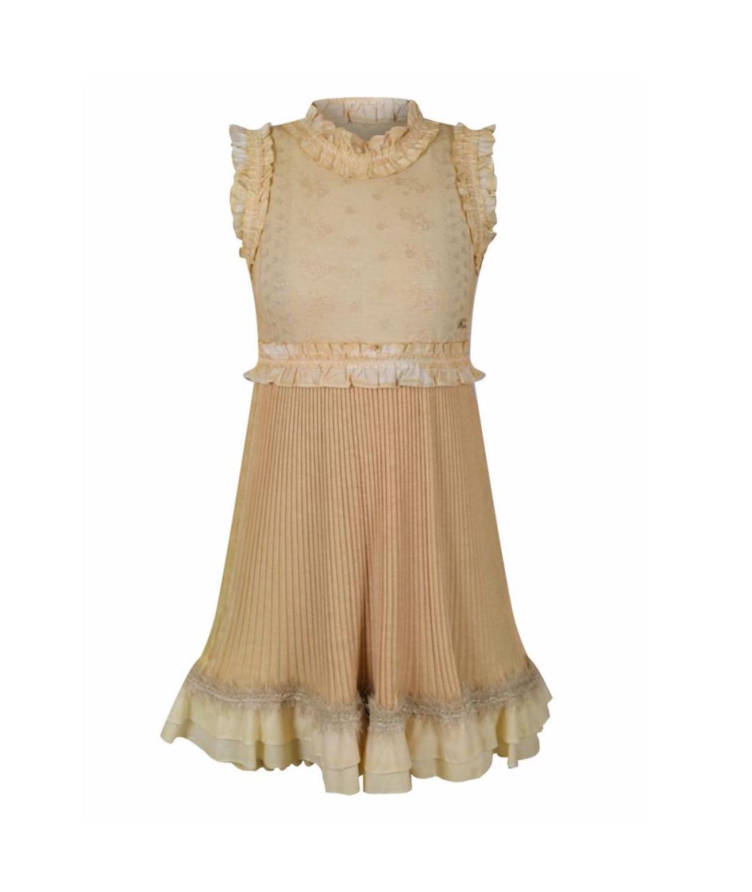 CHANEL Бежевое хлопковое коктейльное платье, фото 1