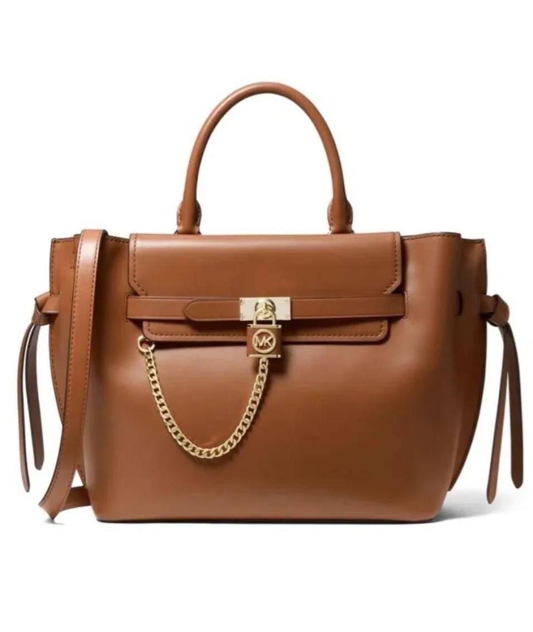 MICHAEL KORS Коричневая кожаная сумка с короткими ручками, фото 3