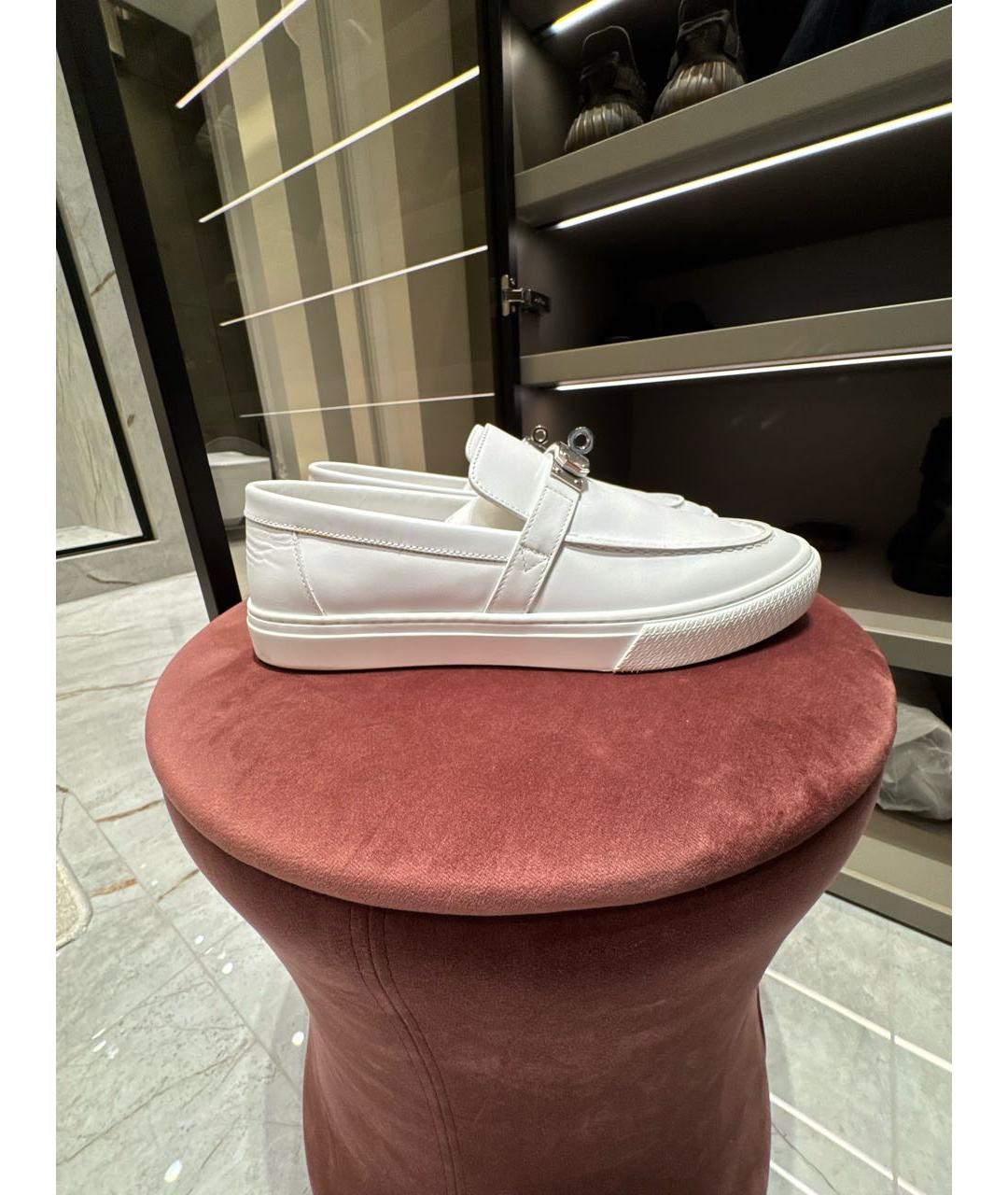 HERMES Белые кожаные лоферы, фото 4